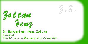 zoltan henz business card