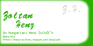 zoltan henz business card